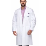 Lapel Notch Long Lab Coat for Professionals